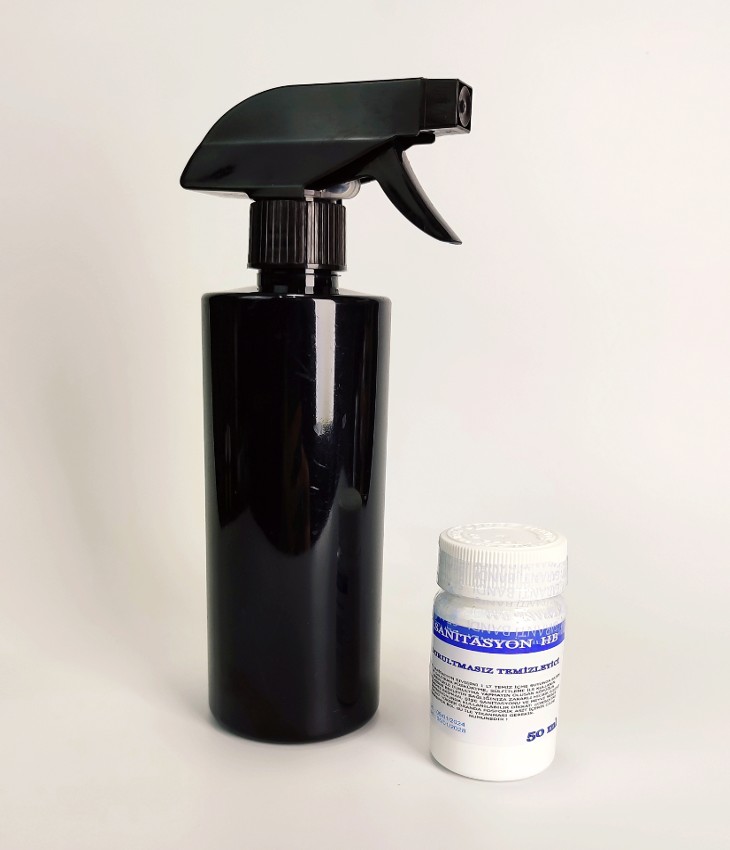 Sanitasyon sıvısı 50 ml + Sprey Şişesi Seti