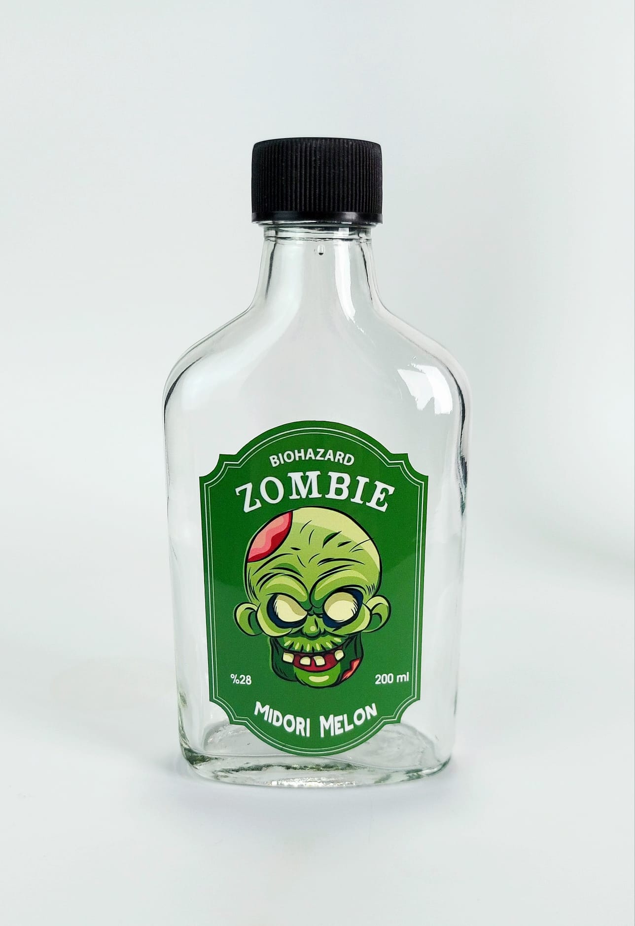 Zombi Midori 200ml Yassı cam şişe Başarılı Sepete Eklendi