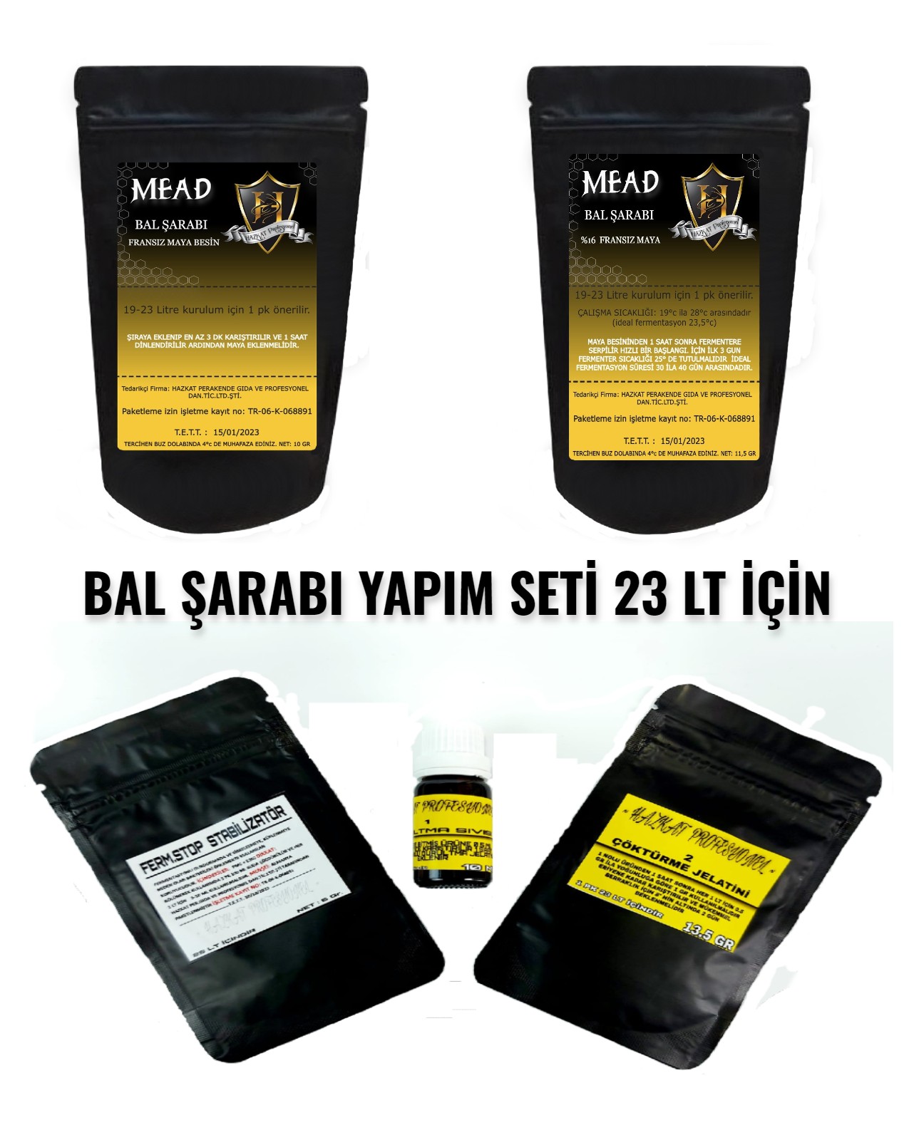 Bal Şarabı Yapım Seti 23 lt için