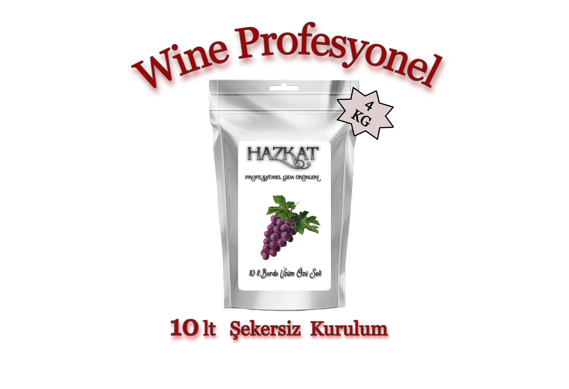 Wine Profesyonel Üzüm Suyu Konsantresi 10 lt Bordo