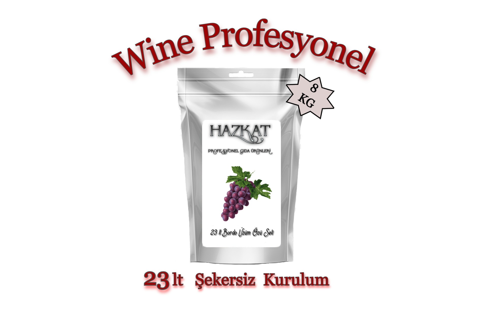 Wine Profesyonel Üzüm Suyu Konsantresi 23 lt Bordo